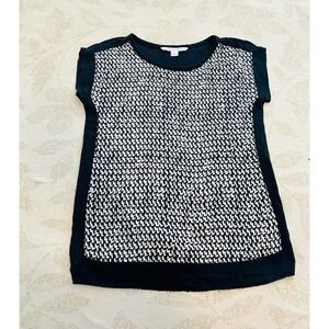 DIANE VON FURSTENBURG Shirt Womens Black & White Silk Blouse Size 2